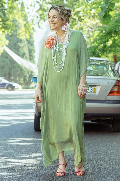 Vestido verde kaftan