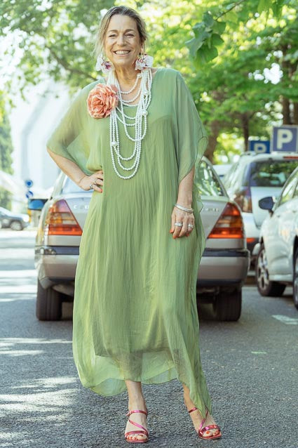 Vestido verde kaftan