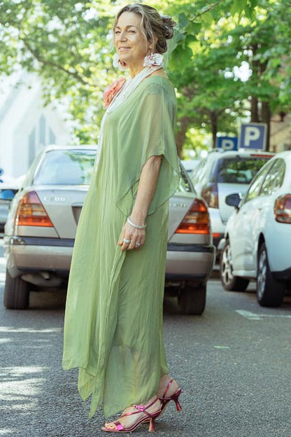 Vestido verde kaftan