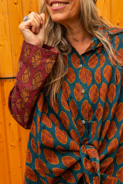 Camisa com motivos africanos oversize - Tendências Online Store